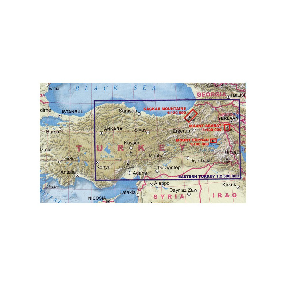 Törökország legmagasabb csúcsok trekking térkép