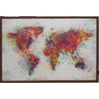 Világtérkép fehér-színes falitérkép 91,5x61 cm - keretezett