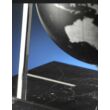 Cartographia - Földgömb Zoffoli QUADRA ALL BLACK (fekete/ezüst) 22 cm - rozsdamentes acél, Marquina márvány talppal