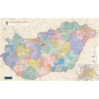 Cartographia Magyarország járásai II. falitérkép 192x122 cm- fóliázott, lécezett