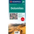 Dolomitok autó- és panorámatérkép Kompass