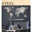 Cartographia Világtérkép 3D fa puzzle falitérkép - steel - választható méret