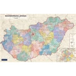 Cartographia Magyarország járásai I. falitérkép 192x122 cm- fóliázott, lécezett