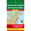 Cartographia Eszak-Amerika falitérkép 1:8 000 000 íves  97 x 128 cm Freytag 9783707906332