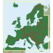 Európa postai irányítószámos térkép íves (papír) 1:3 700 000 (96x113cm) Freytag