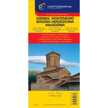 Cartographia Szerbia, Montenegró, Bosznia-Hercegovina, Macedónia, Koszovó térkép 9789633524756