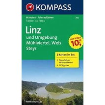 Cartographia K 202 Linz és környéke, Mühlviertel, Wels, Steyr turistatérkép 9783854916550