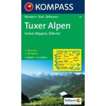 Cartographia K 34 Tuxer Alpen, Inntal, Wipptal, Zillertal turistatérkép 9783850262545