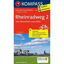 Cartographia K 7012 Rajna menti kerékpáros útvonal 2. térkép (Mannheim-Köln) 9783850267809