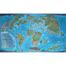 Cartographia Őslények világa - gyermektérkép - lécezett 
