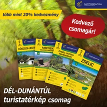 Cartographia DÉL-DUNÁNTÚL turistatérkép csomag: 4 db Cartographia turistatérkép  20% KEDVEZMÉNNYEL 