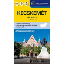 Kecskemét-várostérkép (Bács-Kiskun vármegye) keményborítós 1:13 000