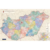 Cartographia Magyarország járásai II. falitérkép 153x97 cm - fóliázott ív