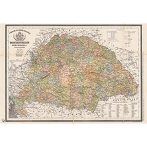 Cartographia Antik Magyarország 1876 / Magyarország járásai könyöklő - Stiefel 5998504311942