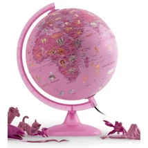 Cartographia PINK ZOO világító földgömb 25cm-állatvilág tematikával, angol nyelvű-8007239976399