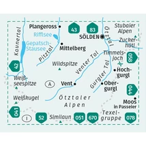 Cartographia K 042 Inneres Ötztal, Pitztal, Gurgler Tal, Venter Tal turistatérkép 9783991218777