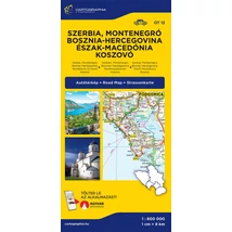 Cartographia Szerbia Montenegró Bosznia-Hercegovina térkép 9789633539996