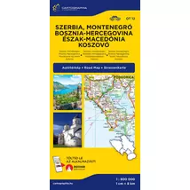 Cartographia Szerbia Montenegró Bosznia-Hercegovina térkép 9789633539996