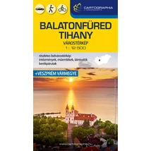 Balatonfüred Tihany keményborítós várostérkép Cartographia