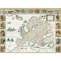 Europa recens descripta falitérképp 56x45 cm - könyöklő