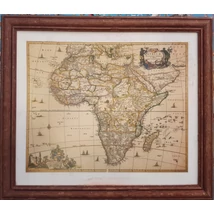 Antik Afrika keretes falitérkép 31 * 27 cm