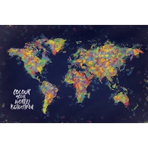 Cartographia Világtérkép festékpacás, fekete falitérkép 91,5x61 cm - fóliázott ív 