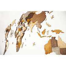 Cartographia Világtérkép 3D fa puzzle falitérkép - sand - választható méret