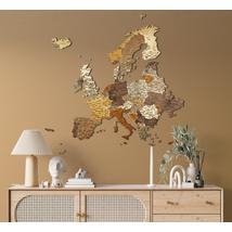 Cartographia Európa 3D fa puzzle falitérkép 110x108 cm - mix (magyar)