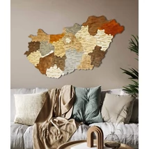 Cartographia Magyarország 3D fa puzzle falitérkép 70x43 cm - mix
