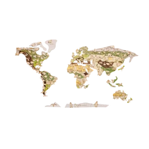 Cartographia  Világtérkép - A világ állatai - fa puzzle falitérkép 130x70 cm