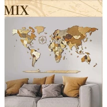 Cartographia Világtérkép 3D fa puzzle falitérkép 130x70 cm - mix-5999570430070