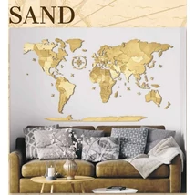 Cartographia Világtérkép 3D fa puzzle falitérkép - sand - választható méret
