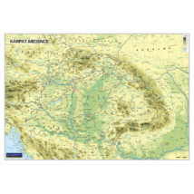 Cartographia Kárpát-medence domborzata határokkal falitérkép 60 x 41 - könyöklő 