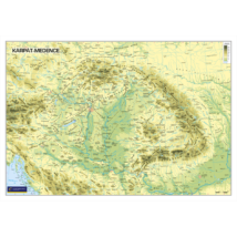 Cartographia Kárpát-medence domborzata határok nélkül falitérkép  - választható méret és kivitel