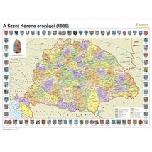 Cartographia A Magyar Szent Korona országai 1886 falitérkép - választható méret és kivitel