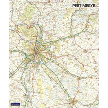 Cartographia Pest megye falitérkép 70x80 cm - választható kivitelekben