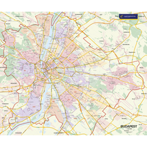 Cartographia Budapest falitérkép 51x43 cm - választható kivitel