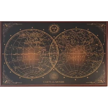 Cartographia Világtérkép fekete-arany falitérkép 91,5x61 cm - keretezett 
