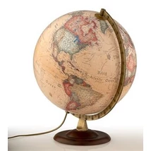 Cartographia Földgömb 30 cm - világító, antik, fatalp + fém meridián 5708017002868