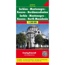 Cartographia Szerbia-Montenegró-Koszovó-Észak-Macedónia térkép (Freytag) 9783707904314