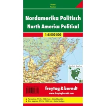 Cartographia Eszak-Amerika falitérkép 1:8 000 000 íves  97 x 128 cm Freytag 9783707906332