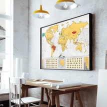 Cartographia-Világtérkép-kaparós-angol-Blanc/arany-8588007452593