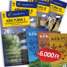 Cartographia KÉKTÚRA I + II + III + IV térképszett + 3db igazolófüzet