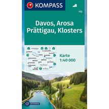 Cartographia K 113 Davos, Arosa, Prattigau, Klosters turistatérkép 9783991212829