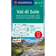Cartographia K 119 Val di Sole, Madonna di Campiglio, Malè, Passo del Tonale, Peio, Rabbi turistatérkép 9783991215561