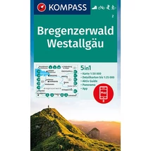 Cartographia K 2 Bregenzerwald, Westallgäu turistatérkép 9783991212492