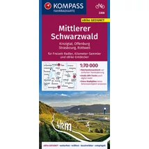 Cartographia K 3368 Fekete-erdő középső része, Kinzigtal, Offenburg, Strasbourg kerékpáros térkép - Kompass - 9783991211761