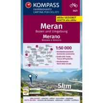 Cartographia K 3421 Meran, Bozen és környéke kerékpáros térkép - Kompass- 9783991214861