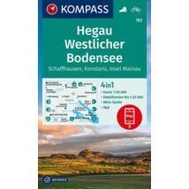 Cartographia K 783 Hegau, Boden-tó nyugati rész, Schaffhausen, Konstanz, Insel Mainau turistatérkép- Kompass-9783991210306