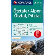 Cartographia K 43 Ötztaler Alpen, Ötzal, Pitzal turistatérkép 9783990449431